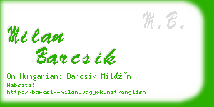 milan barcsik business card